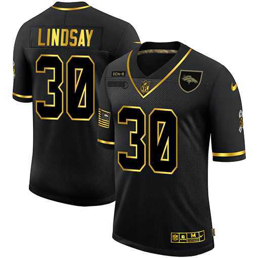 Nike Broncos 30 Phillip Lindsay Black Gold 2020 Salute To Service Limited Jersey Dyin